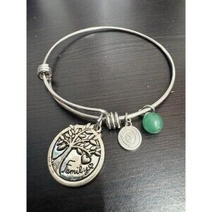 Love This Life Family Tree Expandable Stainless Steel Charm Bracelet 7 3/4”